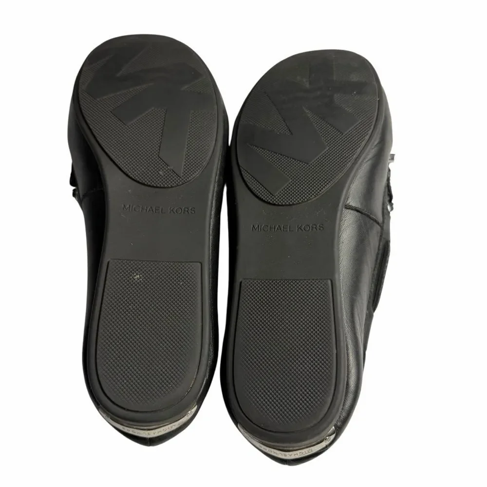 Michael Kors Black Leather Women’s Sutton Moc Leather Slip-Ons size 7.5